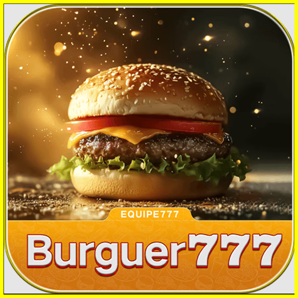 Imagem promocional da BURGUER777 mostrando a plataforma e suas vantagens